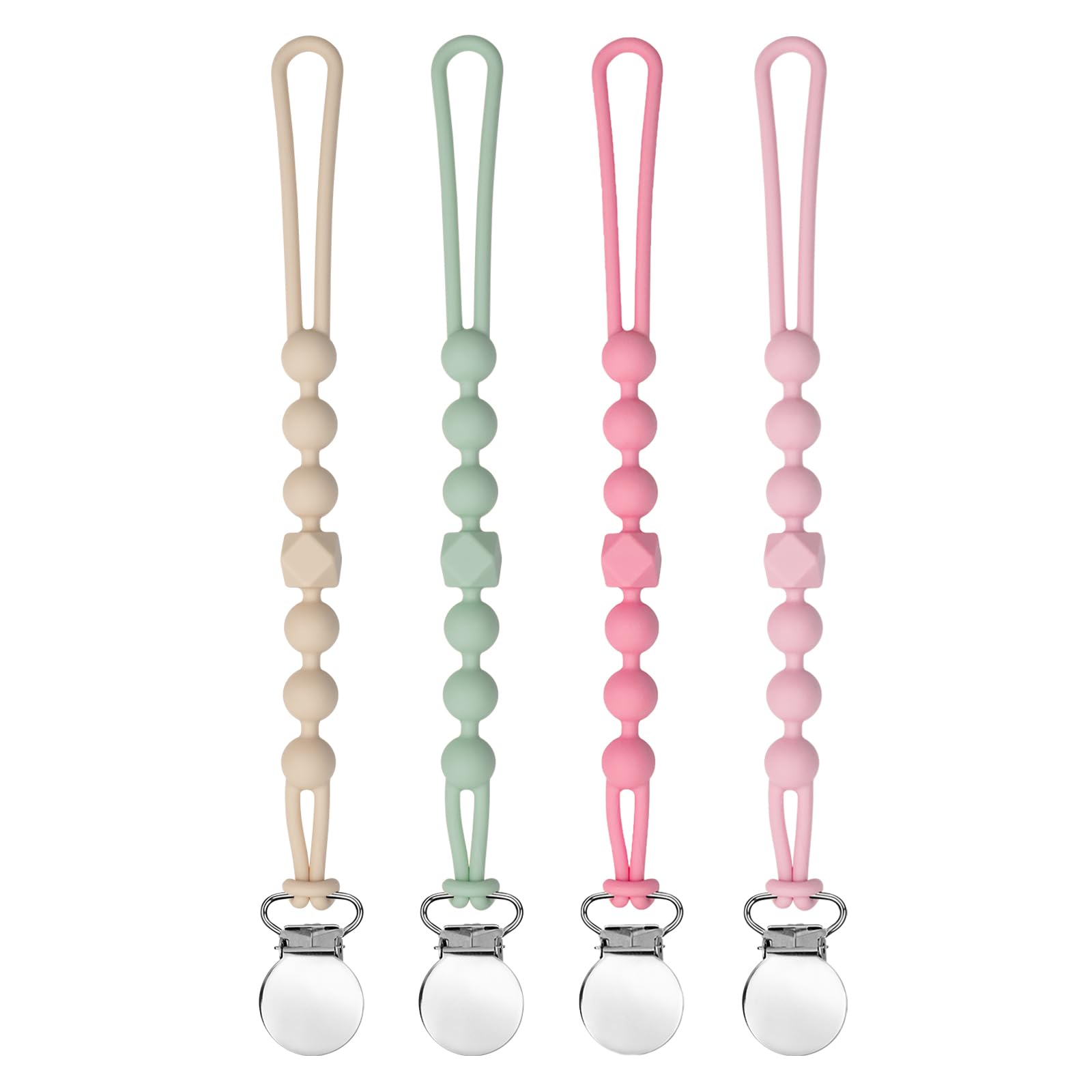 Pacifier Clip For Boys Girls - Moribox Silicone Paci Clip Teething Relief With One Piece Baby Binky Holder For Shower Birthday G