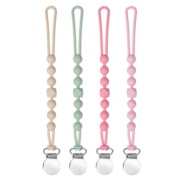Pacifier Clip For Boys Girls - Moribox Silicone Paci Clip Teething Relief With One Piece Baby Binky Holder For Shower Birthday G