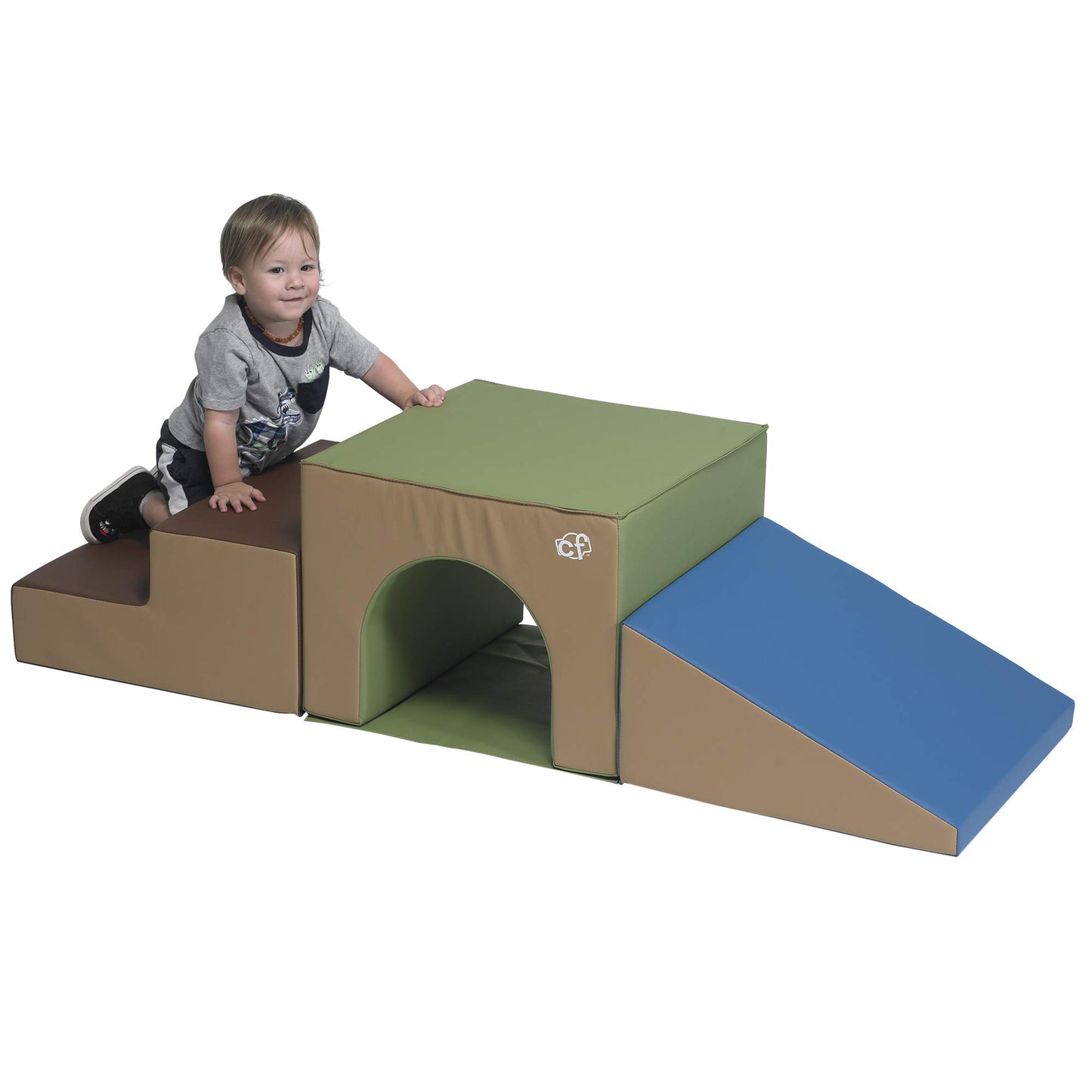Children'S Factory - Cf805-172 3 Piece Over And Under Tunnel Climber, Indoor Toddler And Baby Climbing Toy, Soft Play Climber, T