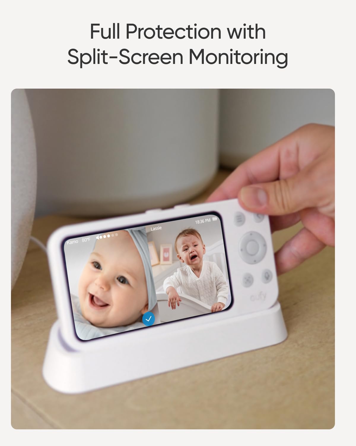 Eufy Baby Monitor E21 Add-On Camera, 4K Uhd Resolution, 330? Pan And 60? Tilt, 8? Zoom, Night Vision, 5000Mah Built-In Battery,