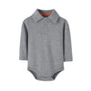 Teach Leanbh Infant Baby Polo Bodysuit Cotton Long Sleeve Pure Color Shirt 3-24 Months