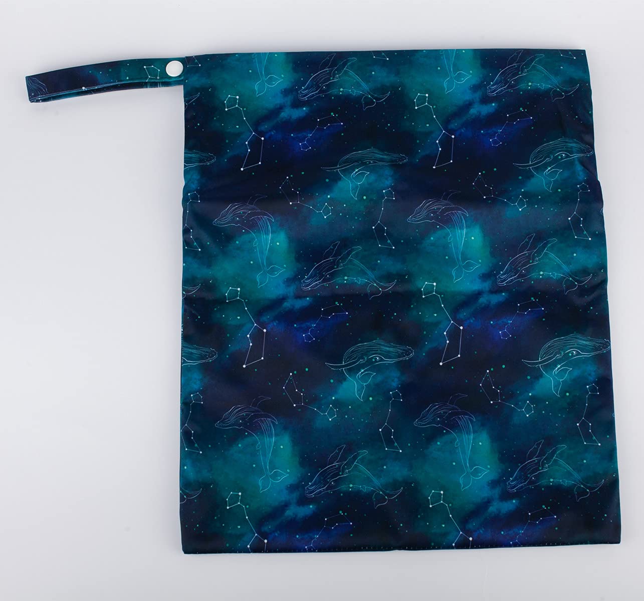 Medium Wet Dry Bag Baby Cloth Diaper Nappy Insert Bag Reusable Washable (Whales Stars)