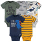 Gerber Baby Boys 5-Pack Variety Onesies Bodysuits (Newborn, Cute Dino)