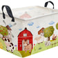 Sanjiaofen Rectangular Kids Baskets,Farm Baskets for Kids .Waterproof PE Coating Cute Basket with Handles.Boys Bins,Gifts Box,Bo