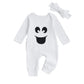 mlpeerw My First Thanksgiving Baby Girl Outfit Newborn Turkey Jumpsuit Romper Cute One Piece Onesie Infant Fall Clothes (White, 
