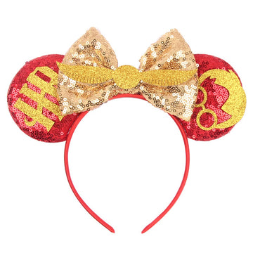 Foeran Mouse Ears Headbands Shiny Bows Mouse Ears Glitter Party Princess Decoration Cosplay Costume For Girls Women (Birthday Bo
