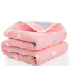 SYGA 110 cm Baby Swaddle Blankets 6 Layer Muslin Swaddle Wrap 100% Cotton Stroller Cover Receiving Blankets_PinkCloud