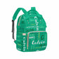 Personalized Text Diaper Backpack, Different Font Name Text Logo Green Custom Diaper Bag Mummy Nursing Baby Bag Casual Travel Da