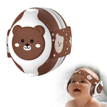 Baby Ear Protection,Bear Baby Headphones Noise Cancelling for Infant Hearing Protection Ages 0-36 Months with Adjustable Headban
