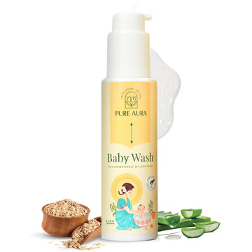 Pure Aura Baby Body Wash 200Ml | Infused With 12 Ayurvedic Herbs | Tear-Free & Gentle Formula | Natural Hydration For BabyS Skin