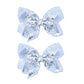 2Pcs Sequins Hair Bows Clips For Girls 5Inchs Hand-Made Shiny Glitter Ribbon Hair Bows Alligator Clips Sparkle Sequins Hair Acce