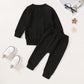 Happy Town Fall Outfits For Toddler Girl Boy Long Sleeve Top And Long Pants Set Toddler Sweatsuits (Black, 18-24 Months)