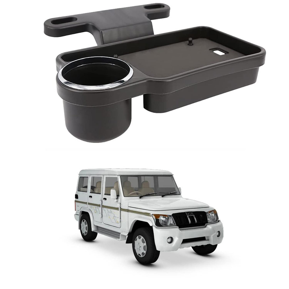Oshotto (FT04) Foldable Car Auto Headrest Rear Back Seat Table Drink Food Cup Tray Holder Compatible with Mahindra Bolero  Bla