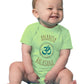 Ann Arbor T-Shirt Co. Ananda Balasana (Happy Baby) | Funny Yoga Pose Mom Dad Parent Infant One Piece-(1Piece, 6M)