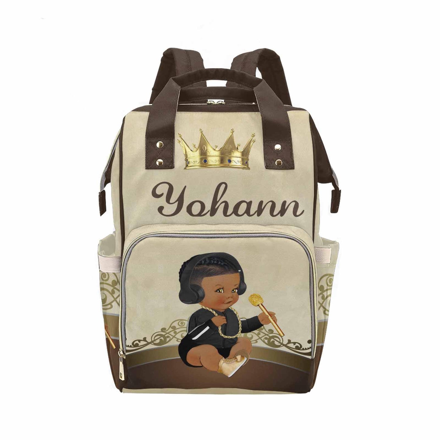 M Yescustom Personalized Name Diaper Bag Backpack, Crown Diaper Baby Bags For Mom & Dad, Portable Travel Back Pack Baby Shower G
