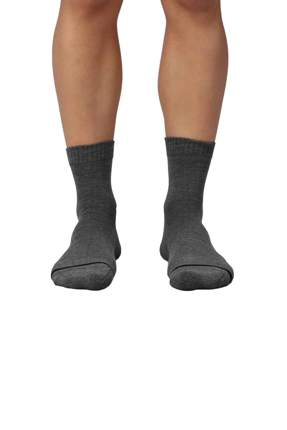 Van Heusen Men Warmtech Thermal Socks  Wool Blend  Ankle Length, Super Soft_91012_Grey_Os