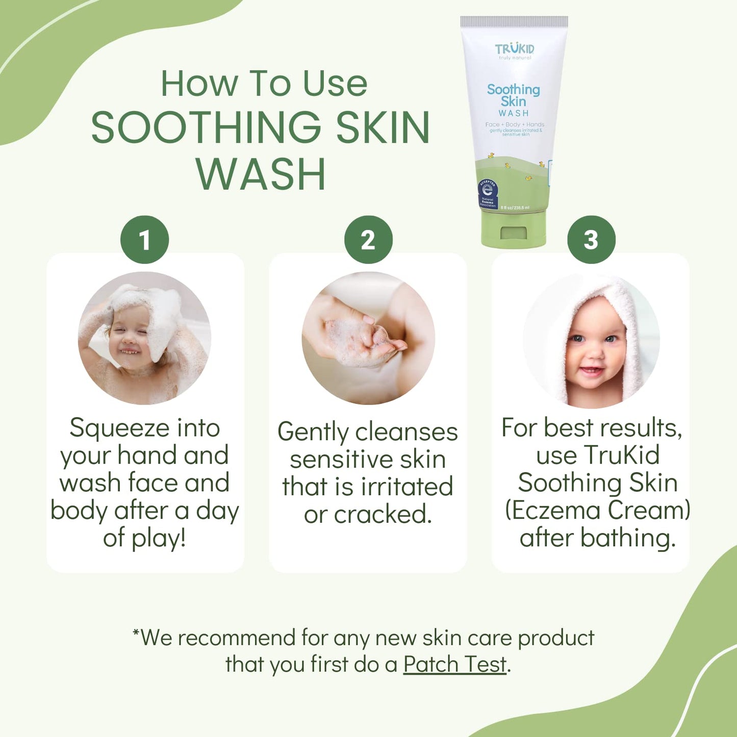 Trukid Soothing Skin Eczema Face And Body Wash - Nea-Accepted For Eczema, Soothes & Prevents Irritation, Fragrance-Free, Stops I