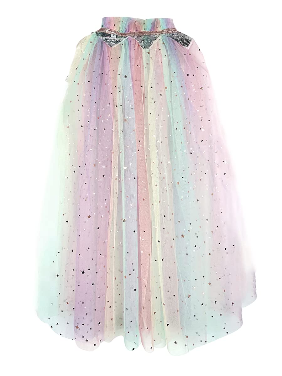 Baby Girl Cape Cloak Dresses Up Matching Princess Wedding Birthday Party Halloween Star Moon Cosplay Fancy Cape Cloaks Costumes