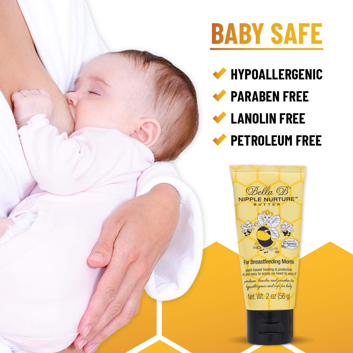 Bella B Nurturing Nipple Butter 2 Oz - Organic Nipple Cream For Breastfeeding - Natural Nipplecreams For Breastfeeding - Breastf