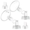 2X 14 Mm Maymom Two-Piece Wide Neck Pump Parts Compatible With Spectra S1,Spectra S2 Pumps And 2 Valves; Incl Wide Mouth Flanges