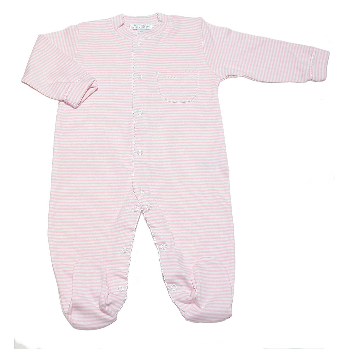 Kissy Kissy - Simple Stripes Footie - Pink-12-18Mos