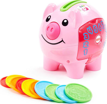 Fisher-Price Baby & Toddler Toy Laugh & Learn Smart Stages Piggy Bank with Educational Songs & Phrases for Infants Ages 6+ Month