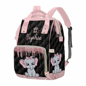 MyPupSocks Diaper Bag Backpack in Pink Personalized with Name Custom Mommy Nursing Baby Bags Multifunction Nappy Daypack with La