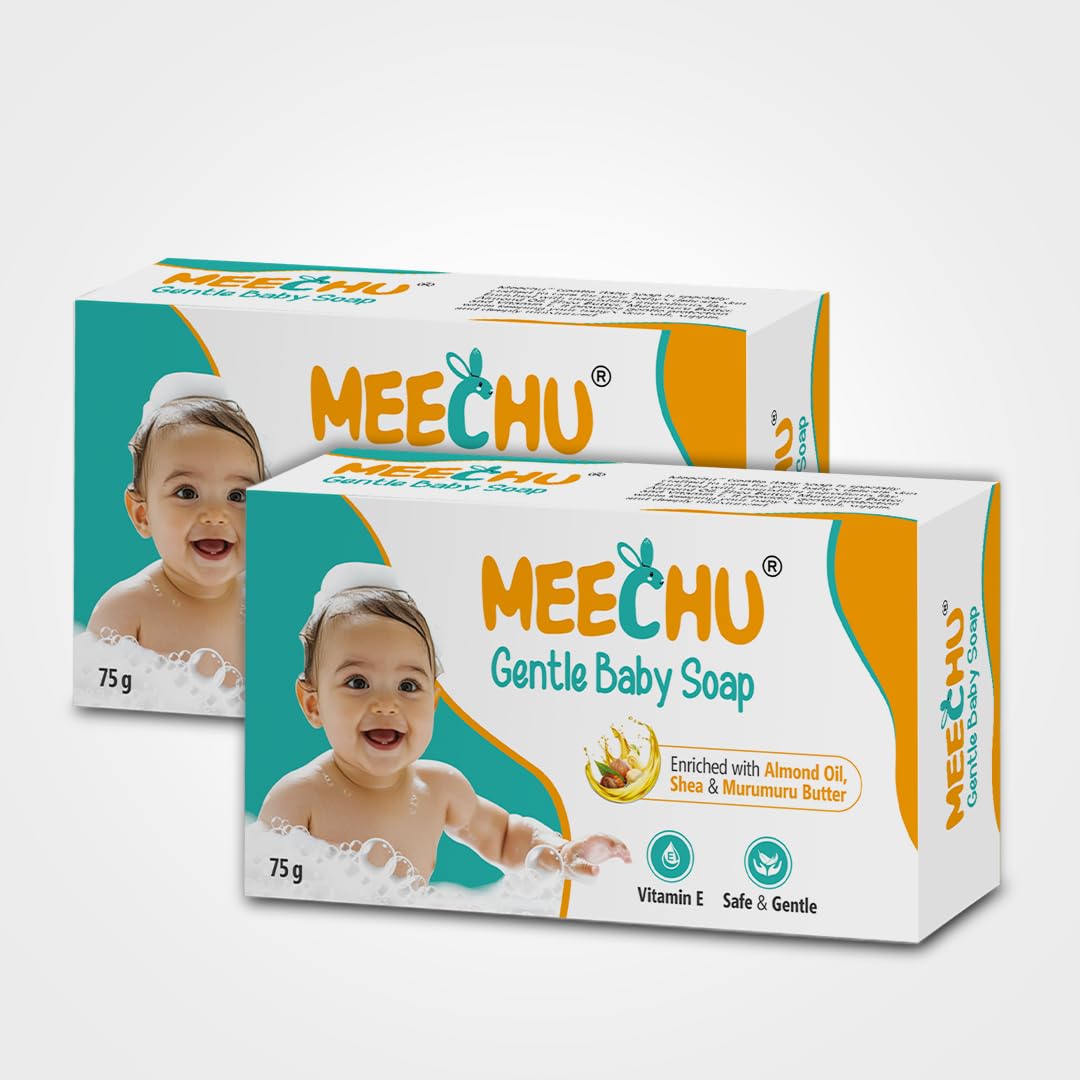 Meechu Gentle Baby Soap 75G*2 |Deep Moisturization With Almond Oil (Pack Of 2)