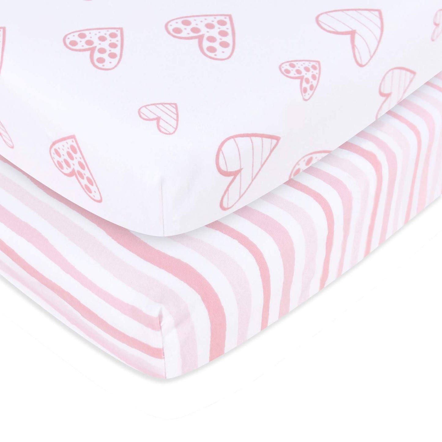 Biloban Pack And Play Sheets Fitted, 2 Pack Playard Sheets Fits For Graco Pack N Play Mattress, 100% Jersey Knit Cotton Mini Cri