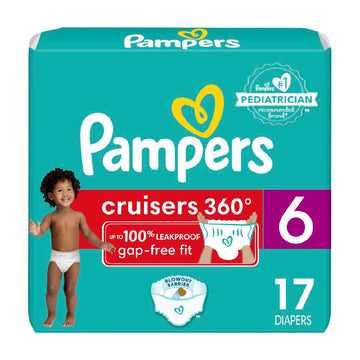 Pampers Diapers - Cruisers 360 - Size 6, 17 Count, Babyproof Up To 100% Leakproof Pull-On Diaper