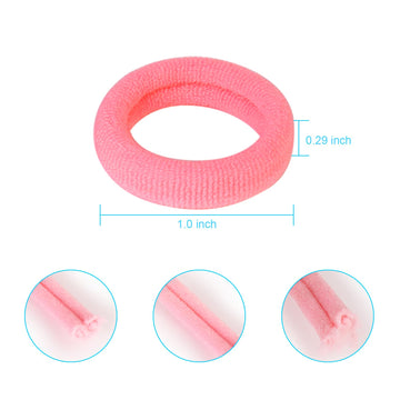 Baoli 200Pcs Pink Toddler Hair Ties For Baby Girls, Seamless Kids Ponytail Holders, Small Cotton Girls Baby Hair Ties Bands No D