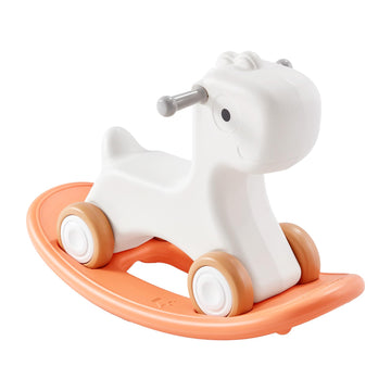 VEVOR Toddler Rocking Horse 3-in-1, Convertible to Balance Board, Equipped with 4 Gentle Wheels, Supports Children up to 80 lbs,