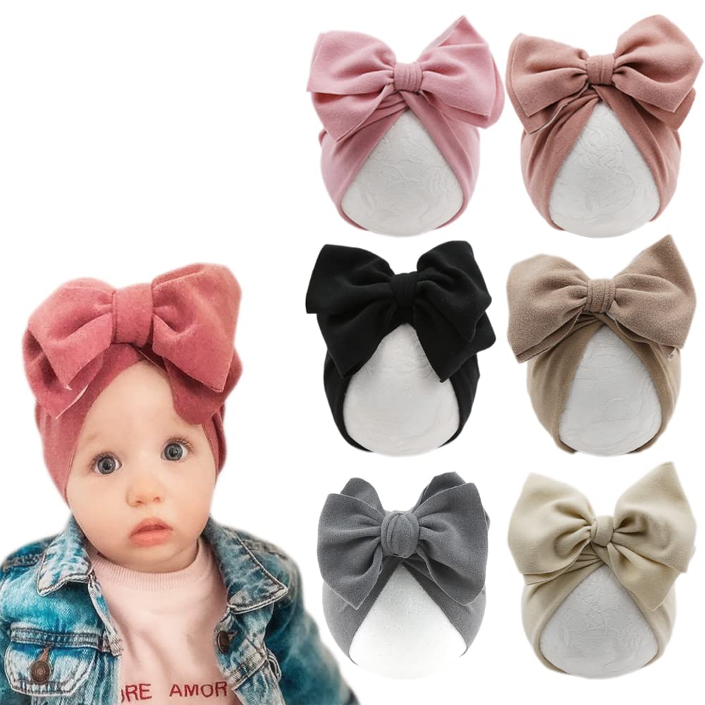 Xyx Baby Girl Toddlers Breathable Cotton Hat Newborn Knotted Hat Cute Donut Soft Turban Bow Knot Cap (H-03)