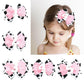 Birthday Hair Clips For Baby Girls - 2Pc Cow Print Bow With White Number Hair Clips For 4Th Birthday Baby Bow Party Decorations