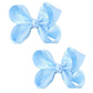 3 Inch Satin Bow For Little Girls - 2 Pcs (Sky Blue)