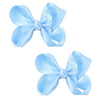 3 Inch Satin Bow For Little Girls - 2 Pcs (Sky Blue)
