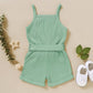 2 Year Old Girl Clothes Summer Toddler Baby Strap Sleeveless One Piece Romper Casual Summer Jumpsuit, Green Suspender Clothes 2-