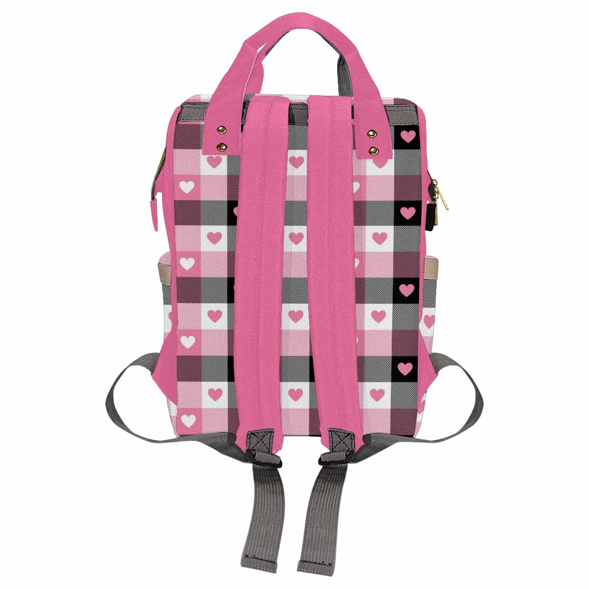Customized School Bag With Name, Large Capacity Waterproof Diaper Bag, Cute Girl Print Monogram Nappy Backpack With Thermal Pock