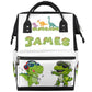 SPYORBKX Dinosaur Diaper Bag Personalized Diaper Backpack for Baby Boys Large Nappy Backpack for Mom Waterproof Mommy Bags 11x7x