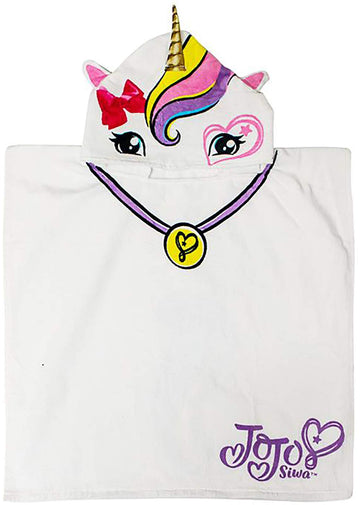 Jay Franco Nickelodeon Jojo Siwa Unicorn Kids Bath/Pool/Beach Hooded Poncho - Super Soft & Absorbent Cotton Towel, Measures 22 X
