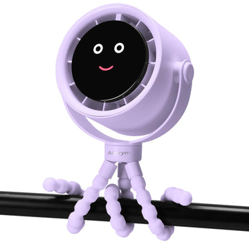 Akejrym Stroller Fan Portable, Personal Fan for Travel, Air Turbo Tech & Digital display, Detachable 5 Speeds Rechargeable 360 R