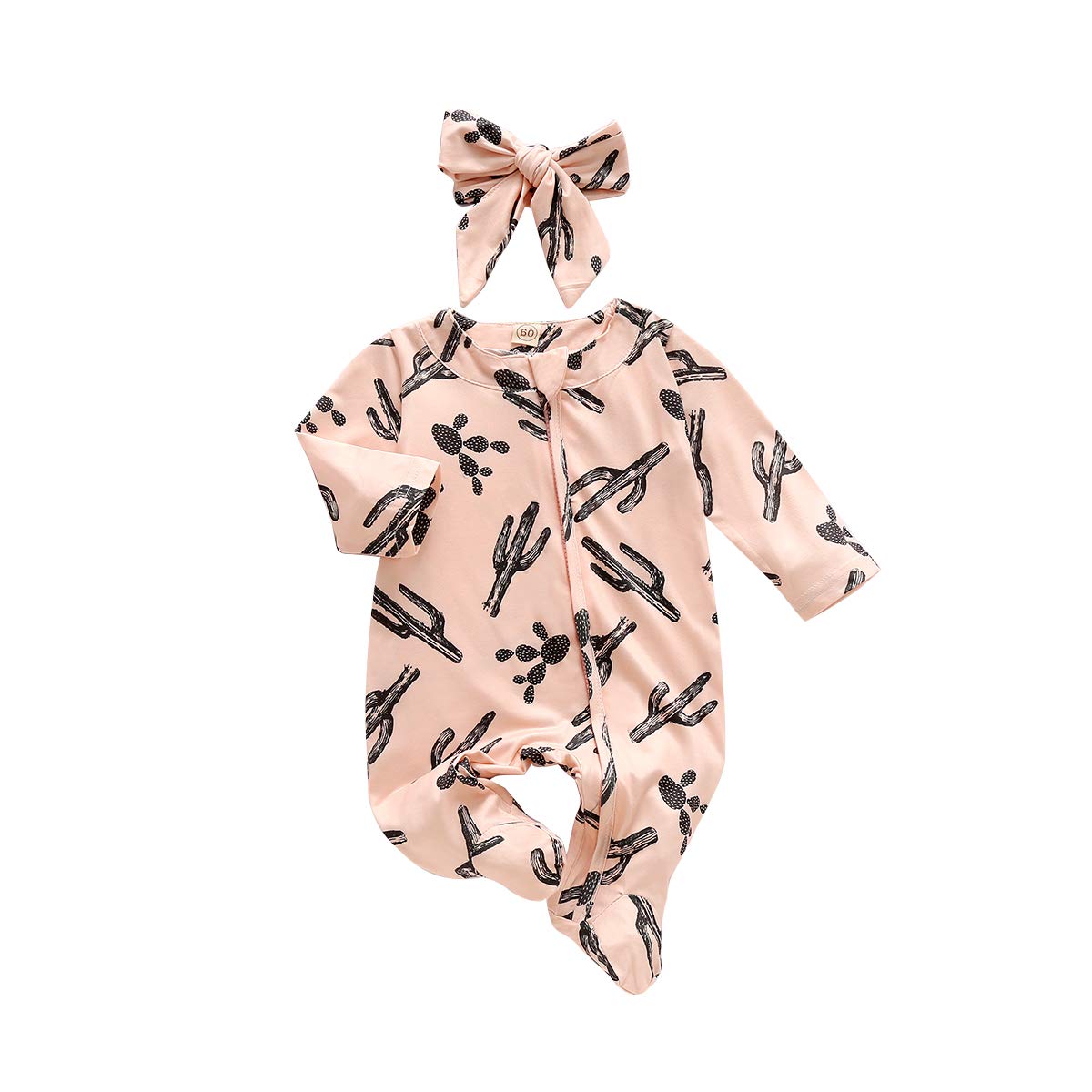 Ciycuit Baby Girls Cactus Footies Newborn Zip Up Onesie Romper (B Cact – Cutebab WBBAPB08NT4MF6W