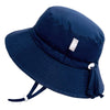 Jan & Jul Summer Kids Bucket Hat With Strings, Foldable, Aqua-Dry (Xl: 5-12 Years, Navy)