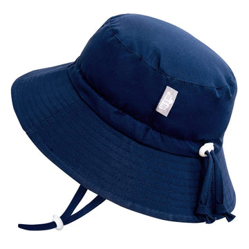 Jan & Jul Summer Kids Bucket Hat With Strings, Foldable, Aqua-Dry (Xl: 5-12 Years, Navy)