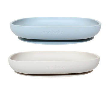 2 Pack Silicone Feeding Suction Plates For Babies And Toddlers, Bpa Free, Dishwasher, Microwave And Freezer Safe