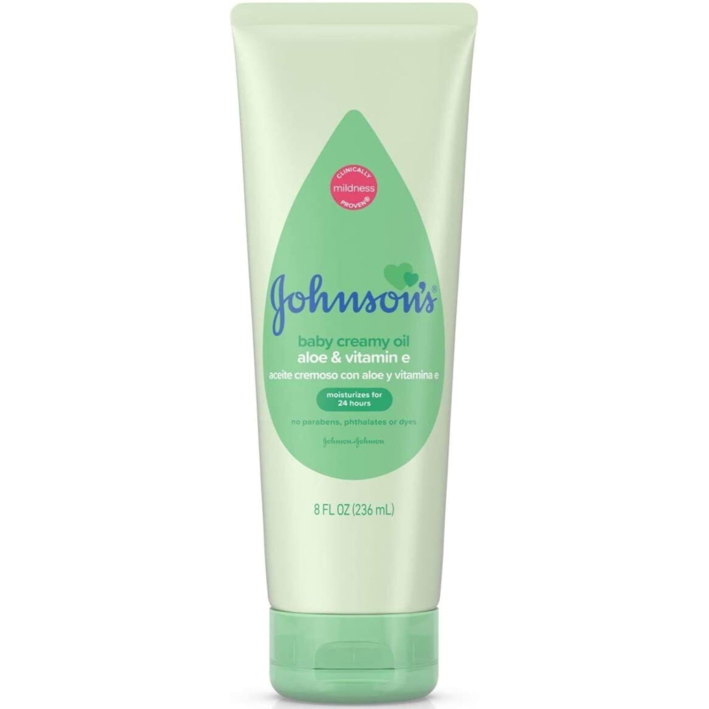 Johnson & Johnson Johnson'S Baby Creamy Oil, Aloe & Vitamin E, 8 Ounce (Pack Of 6)