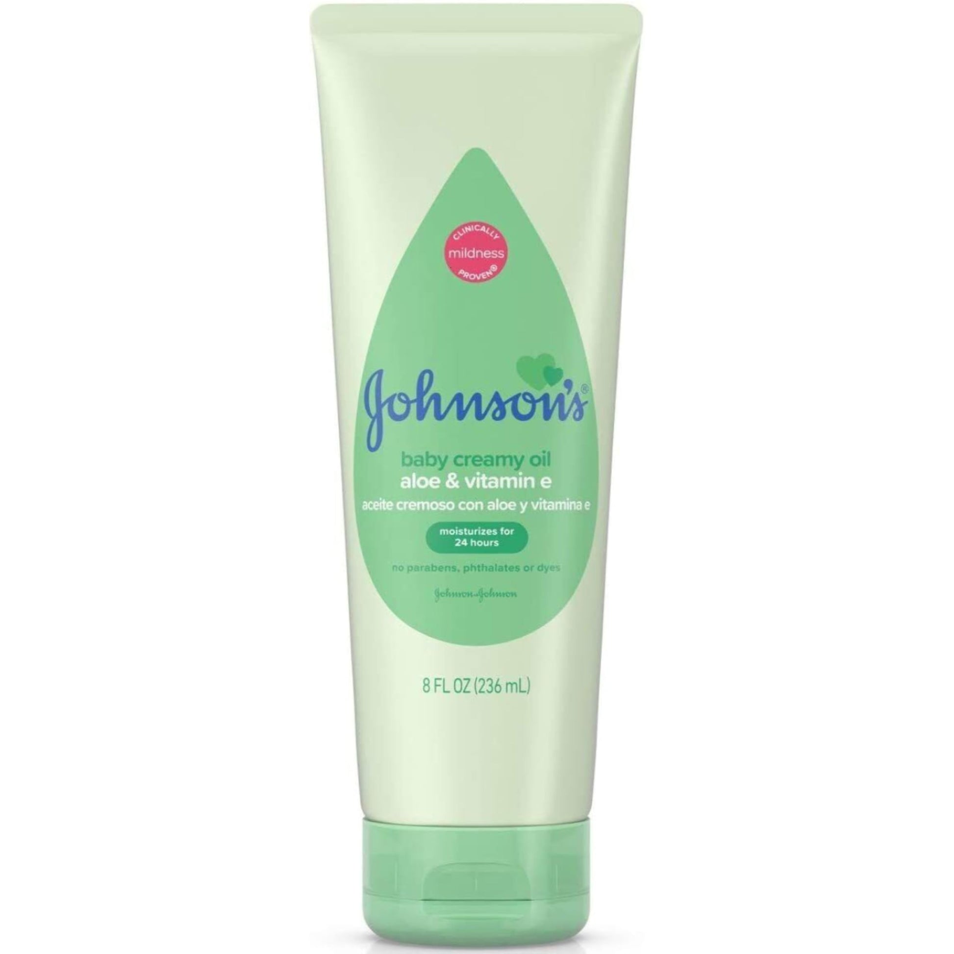 Johnson & Johnson Johnson'S Baby Creamy Oil, Aloe & Vitamin E, 8 Ounce (Pack Of 6)