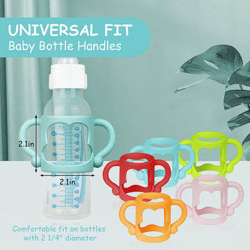 Dr. Brown'S Silicone Narrow Baby Bottle Handles - Pack Of 3, Easy Grip Handles (Red/Green/Blue)