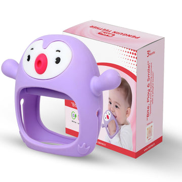 Tekme Penguin Teethers For 6 To 12 Months, Never Drop Silicone Chewing Teething Toys For Babies, Baby Chewing Toys For Teething 