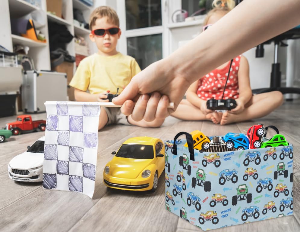 Ddbasket Rectangular Monster Truck Basket Kids Gift Basket Empty Baby Basket For Boys Toy Storage Basket Organizer Bin Box Monst